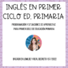 INGLÉS EN PRIMER CICLO DE EDUCACIÓN PRIMARIA